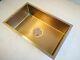 Single Long Burnished Rose Gold Copper Stainless Steel Kitchen Sink Hand Trough