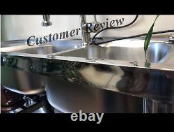 Sink Bowl Stainless Steel Kitchen Two-Bowl Catering Prep Table Commercial Home