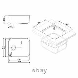 Smeg Alba (UM45) 1.0 Single Bowl 45cm Stainless Steel Undermount Sink -Brand New