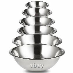 Solid Mixing Bowl Set Made Of Stainless Steel (6 Pieces, Silver) For Kitchen