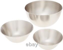 Sori Yanagi Set of 6 Stainless Steel Mixing Bowl Colanders Silver Made in Japan