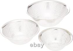 Sori Yanagi Set of 6 Stainless Steel Mixing Bowl Colanders Silver Made in Japan