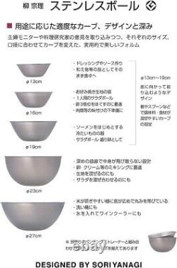 Sori Yanagi stainless bowl 5 pcs NEW free shipping