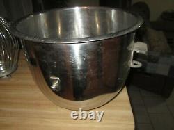 Stainless Steel 20 Qt HOBART Mixing Bowl WITH WHIP & DOUGH HOOK