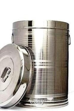 Stainless Steel Air Tight Drum 20 Litres, 1 Piece, Silver