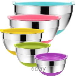 Stainless Steel Bowls Set 5PCS/SET Nesting Salad Mixing Bowl Fruit Vegetable Foo