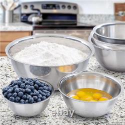 Stainless Steel Bowls Set 5PCS/SET Nesting Salad Mixing Bowl Fruit Vegetable Foo