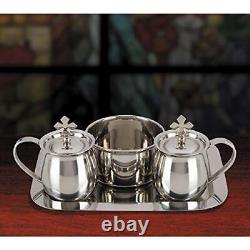 Stainless Steel Cruet Set with Tray and Bowl