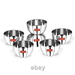 Stainless Steel Dinner Bowl Set Katori Vati For Soup Dessert Rice Curry 12 Pcs