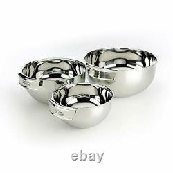 Stainless Steel Dishwasher Safe Mixing Bowls Set Kitchen Accessorie, 3-Piece