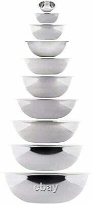 Stainless Steel Mixing Bowl 10 PC 3/4-1 1/2-3-4-5-8-13-16-20-30 Qt, Bakeware