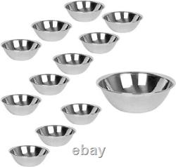 Stainless Steel Mixing Bowl 13 Qt, Metal Bowl for Cooking, Bakeware (12 PC)