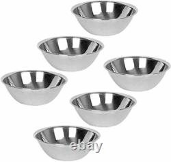 Stainless Steel Mixing Bowl 16 Qt, Metal Bowl for Cooking, Bakeware (6 PC)