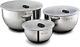 Stainless Steel Mixing Bowl Set, 3-piece With Vacuum Seal Lids And Non-slip Base