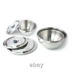 Stainless Steel Mixing Bowls Multipurpose with One Touch Airtight Lids, Set of 3