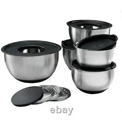 Stainless Steel Mixing Bowls Set Of 5, With Lids And 3 Kind & FREE SHIP