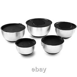 Stainless Steel Mixing Bowls Set Of 5, With Lids And 3 Kind & FREE SHIP
