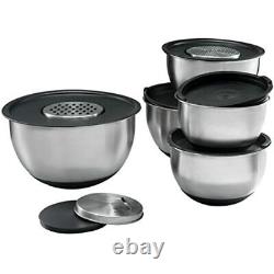 Stainless Steel Mixing Bowls Set Of 5, With Lids And 3 Kind & FREE SHIP