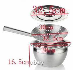 Stainless Steel Oil Pan Chew Mixing Bowl Filter Colander Kitchen Cookware Tools