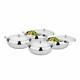 Stainless Steel Serving Bowl Donga Katora With Lid Set Of 4 Silver 17 Cm