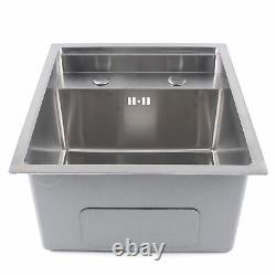 Stainless Steel Single Bowl Bar Kitchen Laundry Sink Set Hidden withFolding Faucet