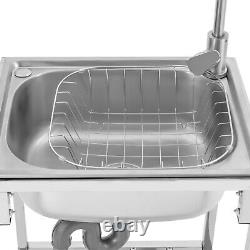 Stainless Steel Single Bowl Utility Sink For Laundry Room Bathroom Kitchen