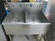 Stainless Steel Utility Sink Self Free Standing Pedestal Double Bowl Laundry