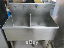 Stainless Steel Utility Sink self free standing pedestal double bowl laundry
