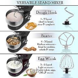 Stand Mixer, 6 Speed Electric Mixer with 5.5 Quart Stainless Steel Mixing Bowl