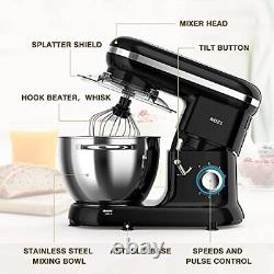 Stand Mixer Rozi 660W 6-Speed Tilt-Head Food Mixer Dough Mixer with 6-Quart S