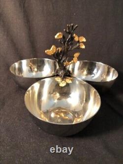 Stunning L'objet Mullbrae 3 Part Dish Server 24Kt Gold