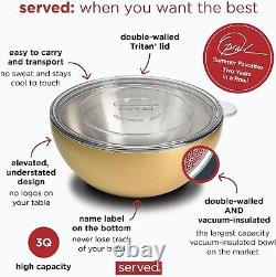 Stylish 3Q Insulated Bowl for Hot/Cold Food Perfect for Potlucks & Tailgates