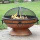 Sunnydaze 30 Fire Pit Steel With Copper Finish With Handles And Spark Screen