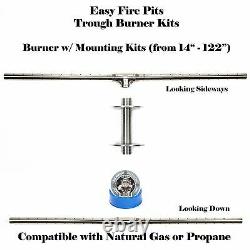 TB26K DIY Fire Pit Kit 26 Long Fire Table/ Trough Burner w Mounting Kit SS316