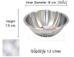 Thai Stainless Steel Zebra Brand Mixing Bowl Set 18-21-24 cm Free 15 cm (4pcs)