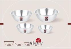 Thai Stainless Steel Zebra Brand Mixing Bowl Set 18-21-24 cm Free 15 cm (4pcs)