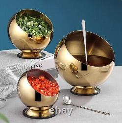 Three Stainless Steel Oblique Mouth Sauce Bowl With Lid Hot Pot Buffet Style