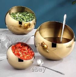 Three Stainless Steel Oblique Mouth Sauce Bowl With Lid Hot Pot Buffet Style