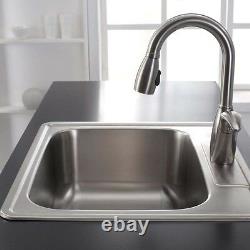 Top Mount Drop In Stainless Steel Single Bowl Kitchen Sink 25 x 22 x 8 1Hole