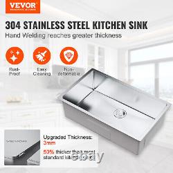 VEVOR 32 Undermount Workstation Kitchen Sink Single Bowl 304 Stainless Steel