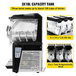 VEVOR Slush Machine Frozen Drink Machine 3x10L 360° Mixing for Juice Tea 1250W