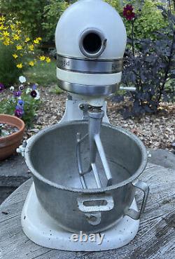 VINTAGE HOBART KITCHENAID Lift Stand Mixer Model K5-A USA + Bowl and Attachment