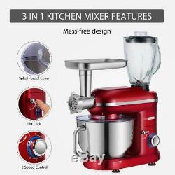 VIVOHOME 3 In 1 Stand Mixer 6QT Stainless Steel Bowl Food Meat Grinder Blender