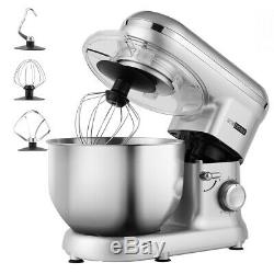 VIVOHOME Electric 6-Speed Stand Mixer Tilt-Head Stainless Steel Bowl 650W Silver