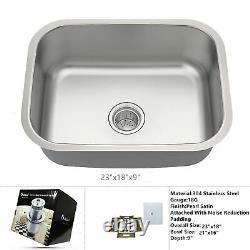 Various Sizes Single Bowl Under Mount Kitchen Sink Stainless Steel