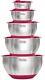 Viking 10-piece Stainless Steel Mixing Bowl Set Prep And Serving Bowl Set, Red