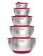 Viking 10-piece Stainless Steel Mixing, Prep And Serving Bowl Set, Red