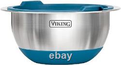 Viking 10-Piece Stainless Steel Mixing, Prep and Serving Bowl Set, Teal