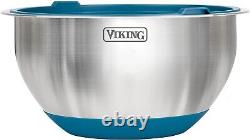 Viking 10-Piece Stainless Steel Mixing, Prep and Serving Bowl Set, Teal