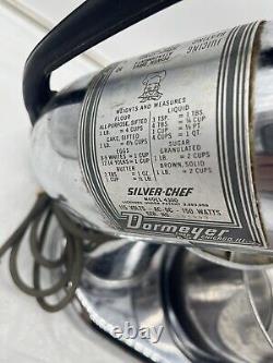 Vintage MCM Dormeyer Silver-Chef Stand Mixer Model 4300 withBowl/Grinder works